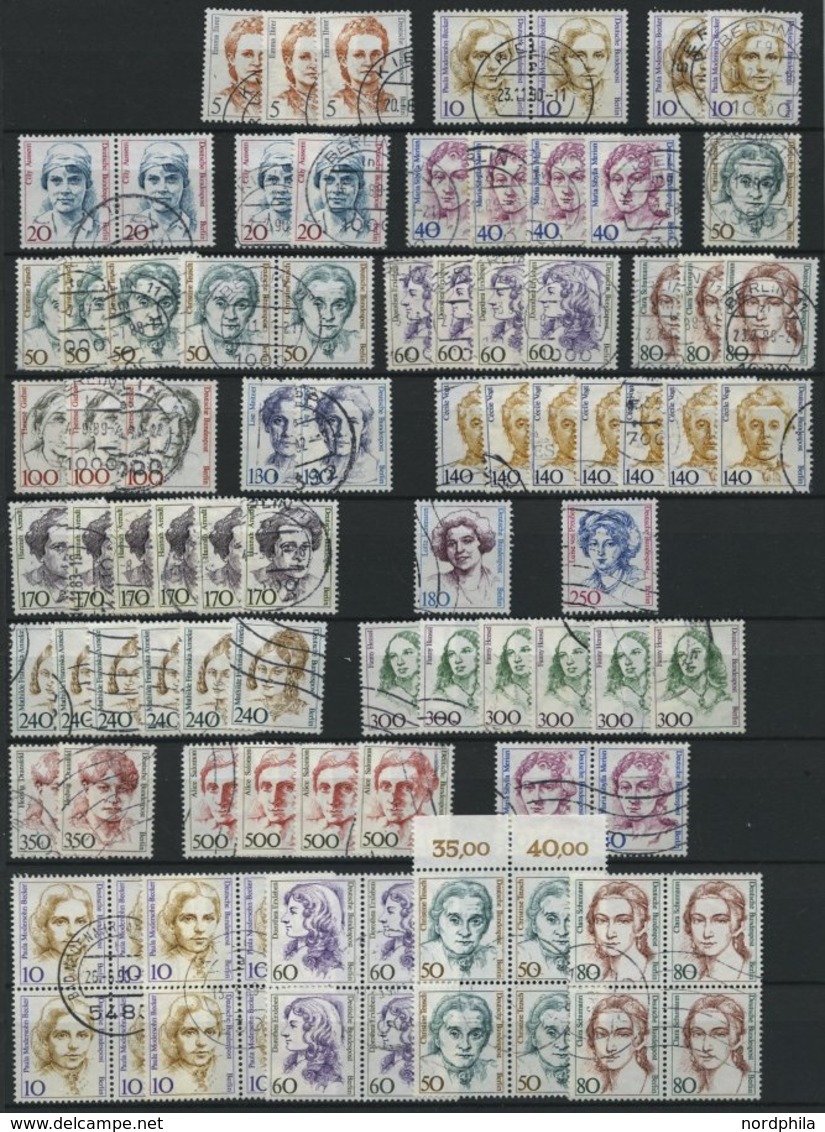 LOTS O, 1970-90, Dublettenpartie Der Freimarken, Meist Höhere Werte, Feinst/Pracht, Mi. Ca. 2900.- - Gebraucht