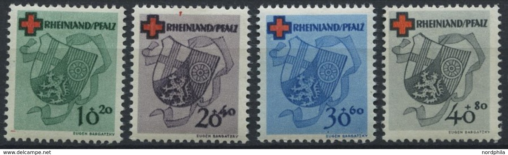 RHEINLAND PFALZ 42-45 **, 1949, Rotes Kreuz, Prachtsatz, Mi. 85.- - Sonstige & Ohne Zuordnung