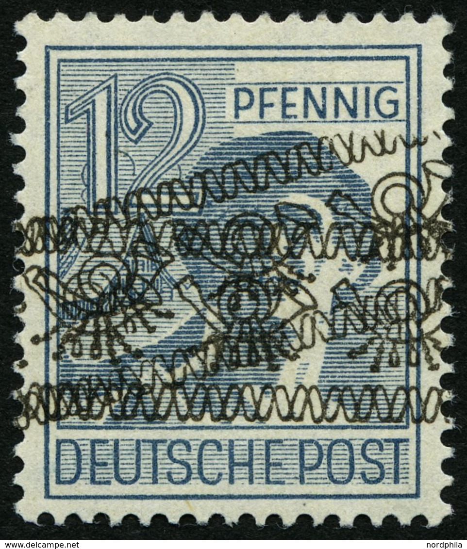 AMERIK. U. BRITISCHE ZONE 40IDDF **, 1948, 12 Pf. Bandaufdruck, Doppelaufdruck, Einmal Normal, Einmal Diagonal, üblich G - Autres & Non Classés