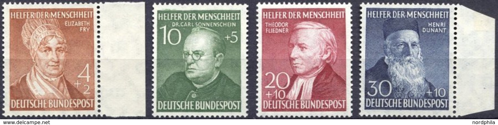 BUNDESREPUBLIK 156-59 **, 1952, Helfer Der Menschheit, Prachtsatz, Mi. 110.- - Sonstige & Ohne Zuordnung