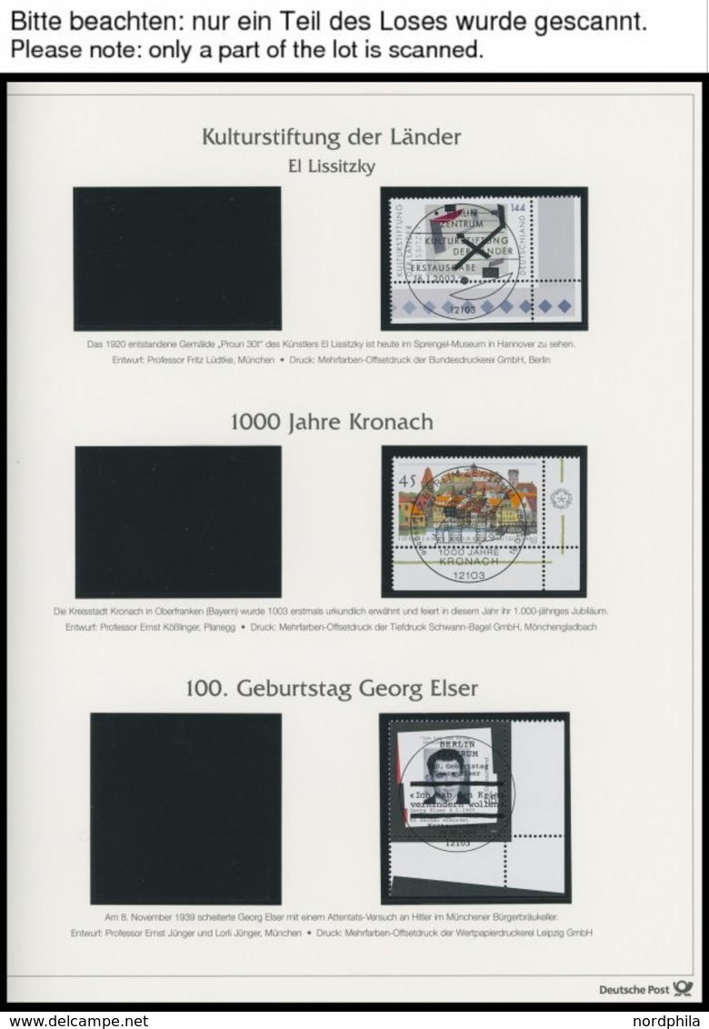 JAHRGÄNGE 2305-73 O, 2003, Kompletter Jahrgang, Ohne Selbstklebende Marken, Jeweils Aus Der Rechten Unteren Bogenecke, M - Gebraucht