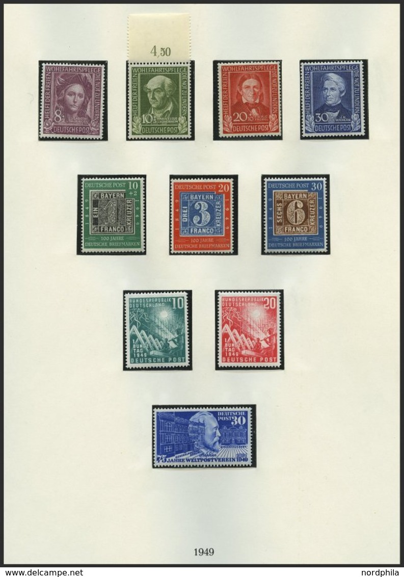 SAMMLUNGEN **, 1948-81, Postfrische Sammlung Bundesrepublik In 3 Lindner Falzlosalben, Bis Auf 25-90 Pf. Posthorn Komple - Altri & Non Classificati