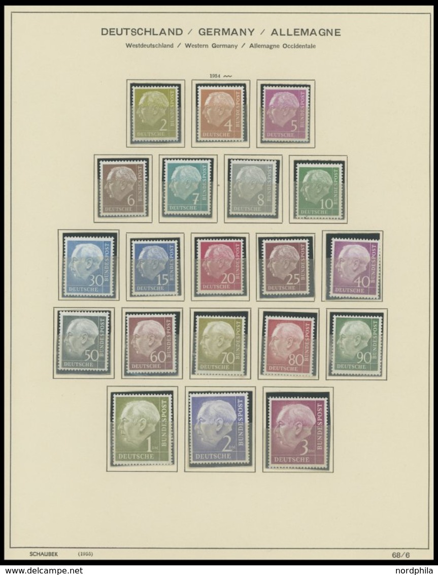 SAMMLUNGEN o,* , 1948-1972, in den Hauptnummern komplette, meist gestempelte Sammlung Bundesrepublik im Schaubek Album, 