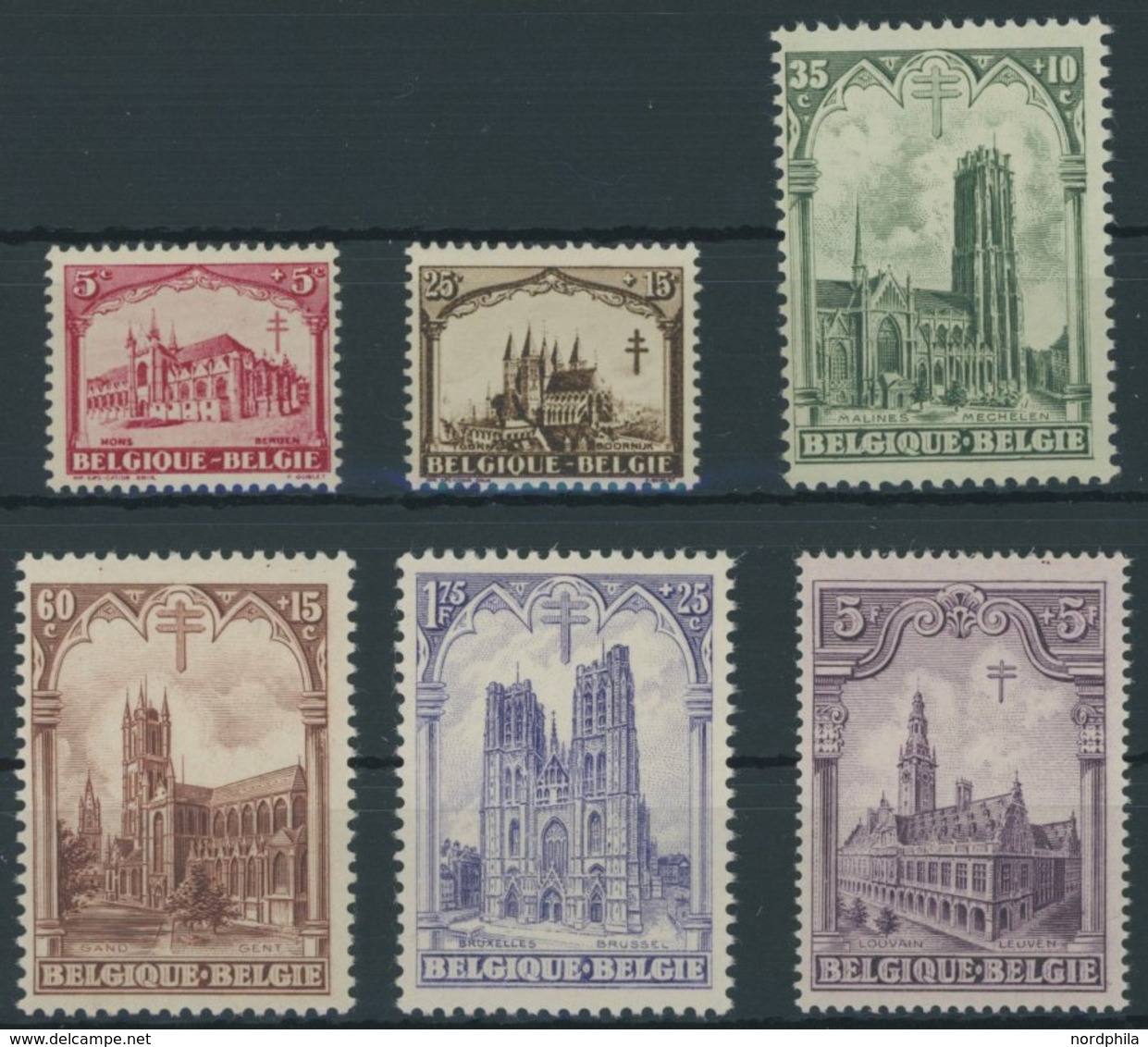 BELGIEN 244-49 **, 1928, Kathedralen, Postfrischer Prachtsatz, Mi. 100.- - Sonstige & Ohne Zuordnung