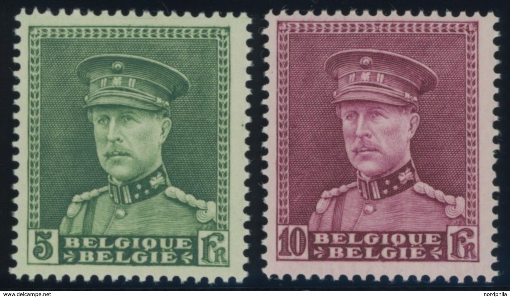 BELGIEN 312/3 **, 1931, 5 Und 10 Fr. König Albert I Mit Schirmmütze, Postfrisch, 2 Prachtwerte, Mi. 290.- - Sonstige & Ohne Zuordnung