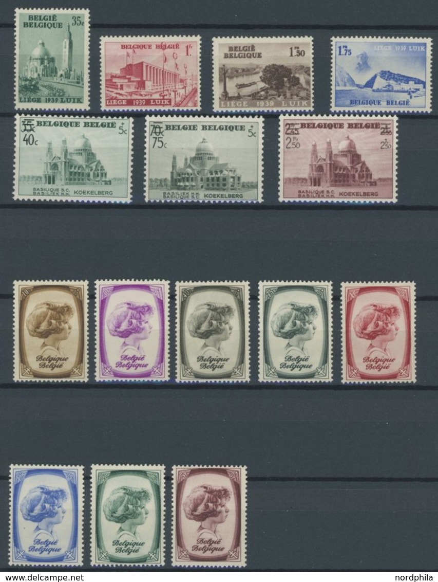 BELGIEN 482-96 **, 1938, 3 Postfrische Prachtsätze, Mi. 82.- - Sonstige & Ohne Zuordnung