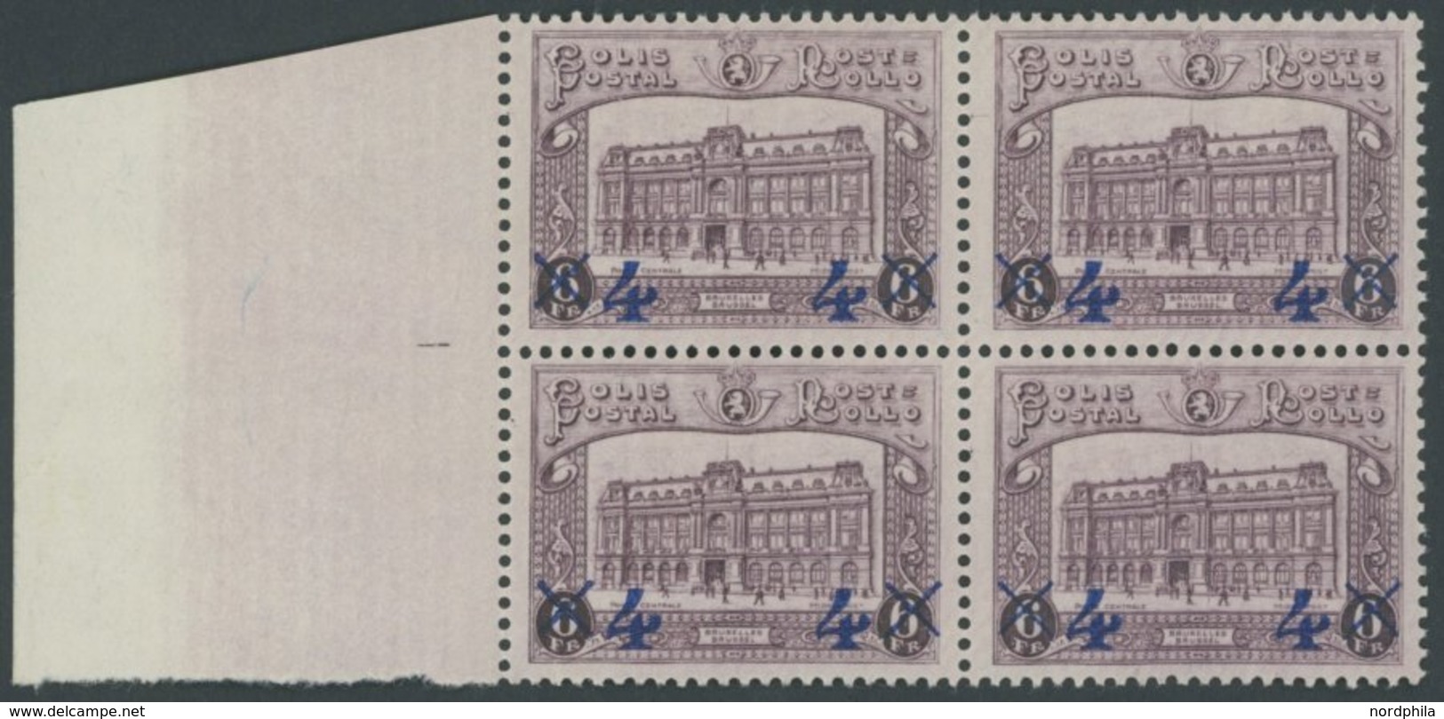 POSTPAKETMARKEN PP 7 VB **, 1933, 4 Fr. Auf 6 Fr. Hauptpostamt, Randviererblock, Postfrisch, Pracht, Mi. 360.- - Gepäck [BA]