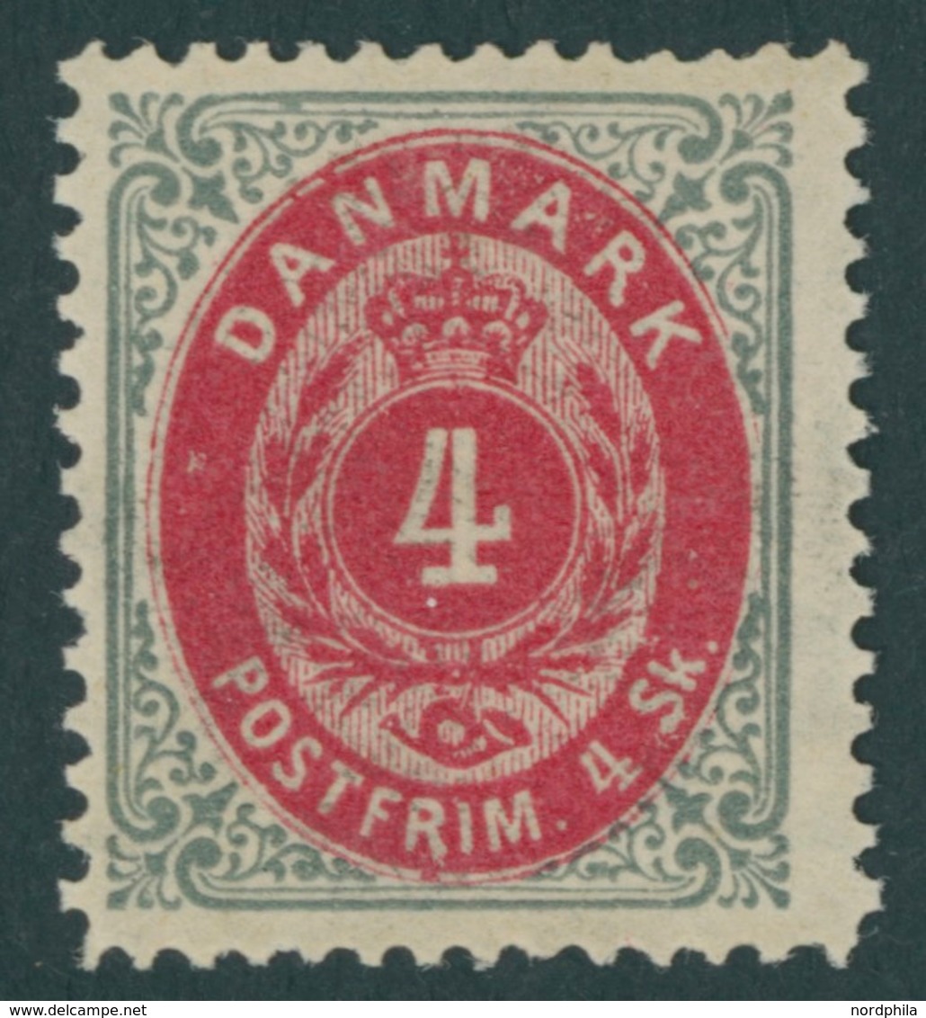 DÄNEMARK 17IA *, 1871, 3 S. Grau/lila, Falzrest, Pracht, Mi. 70.- - Gebraucht