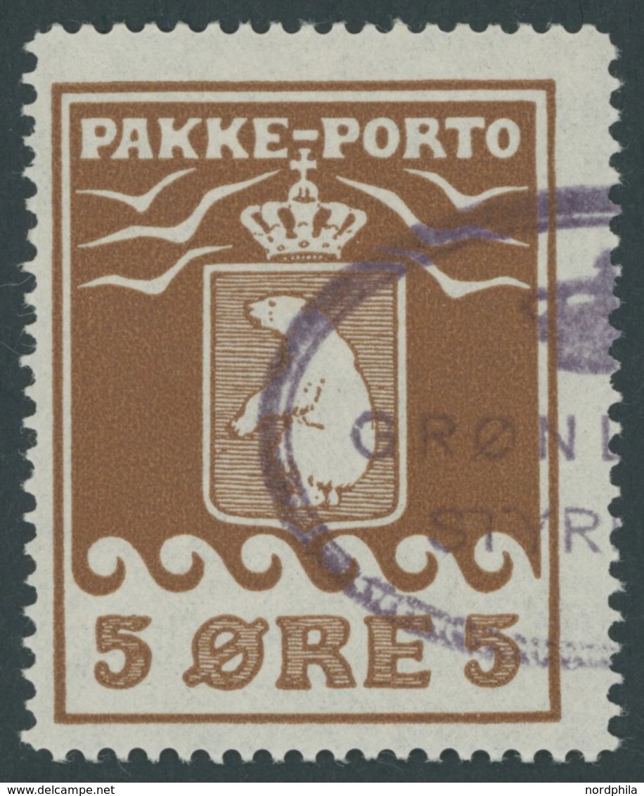 GRÖNLAND - PAKKE-PORTO 6A O, 1918, 5 Ø Hellrotbraun, Pracht, Mi. 100.- - Pacchi Postali