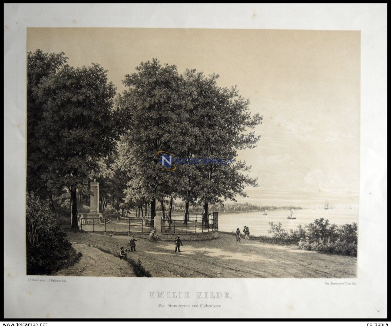 KOPENHAGEN (Emilie Kilde Paa Strandveien Ved Kjöbenhavn), Emilie Kilde, Lithographie Mit Tonplatte Von Hellesen Nach J.P - Litografia