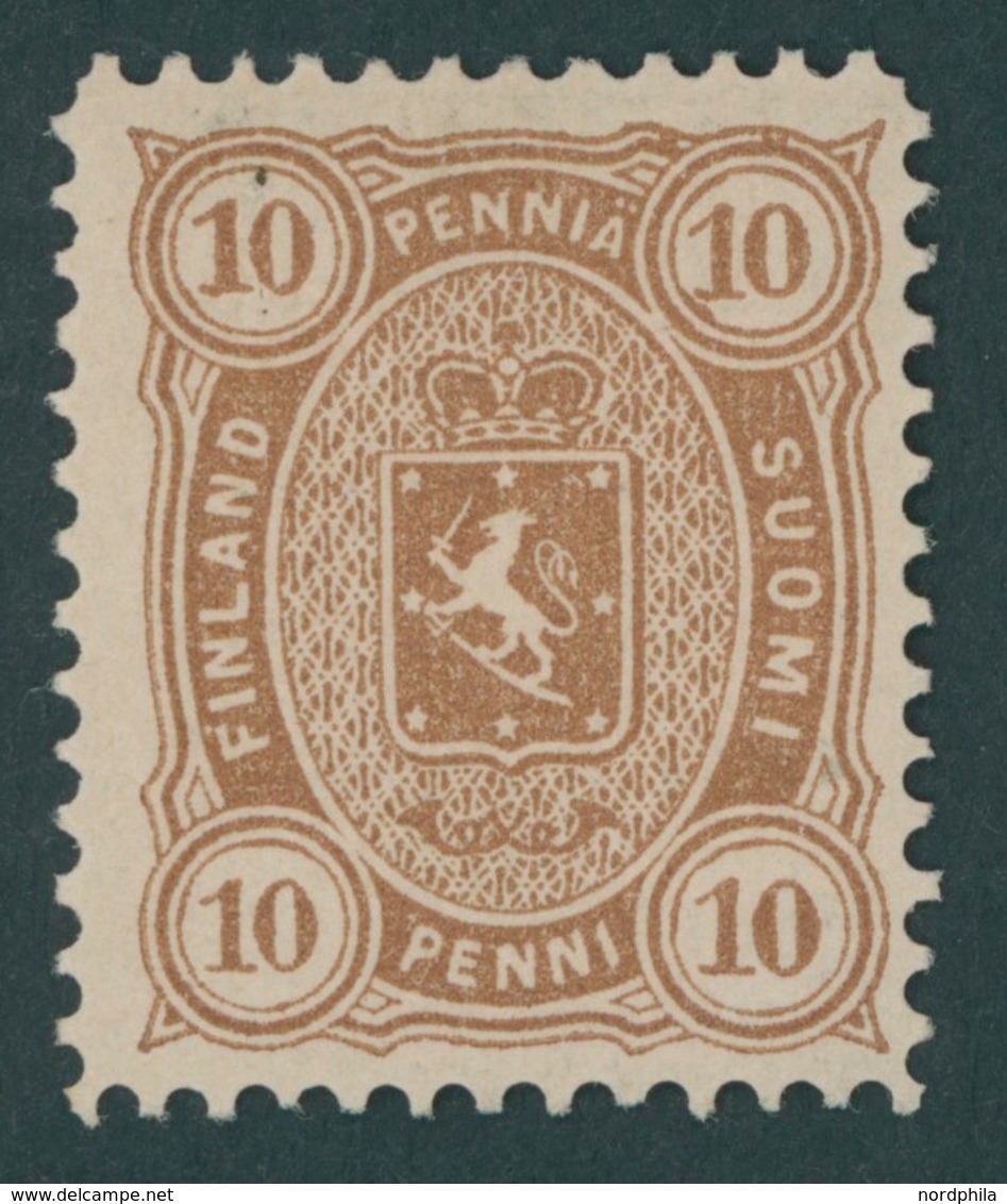 FINNLAND 15Byb *, 1882, 10 P. Graubraun, Gezähnt L 121/2, Falzrest, Pracht, Mi. 120.- - Altri & Non Classificati