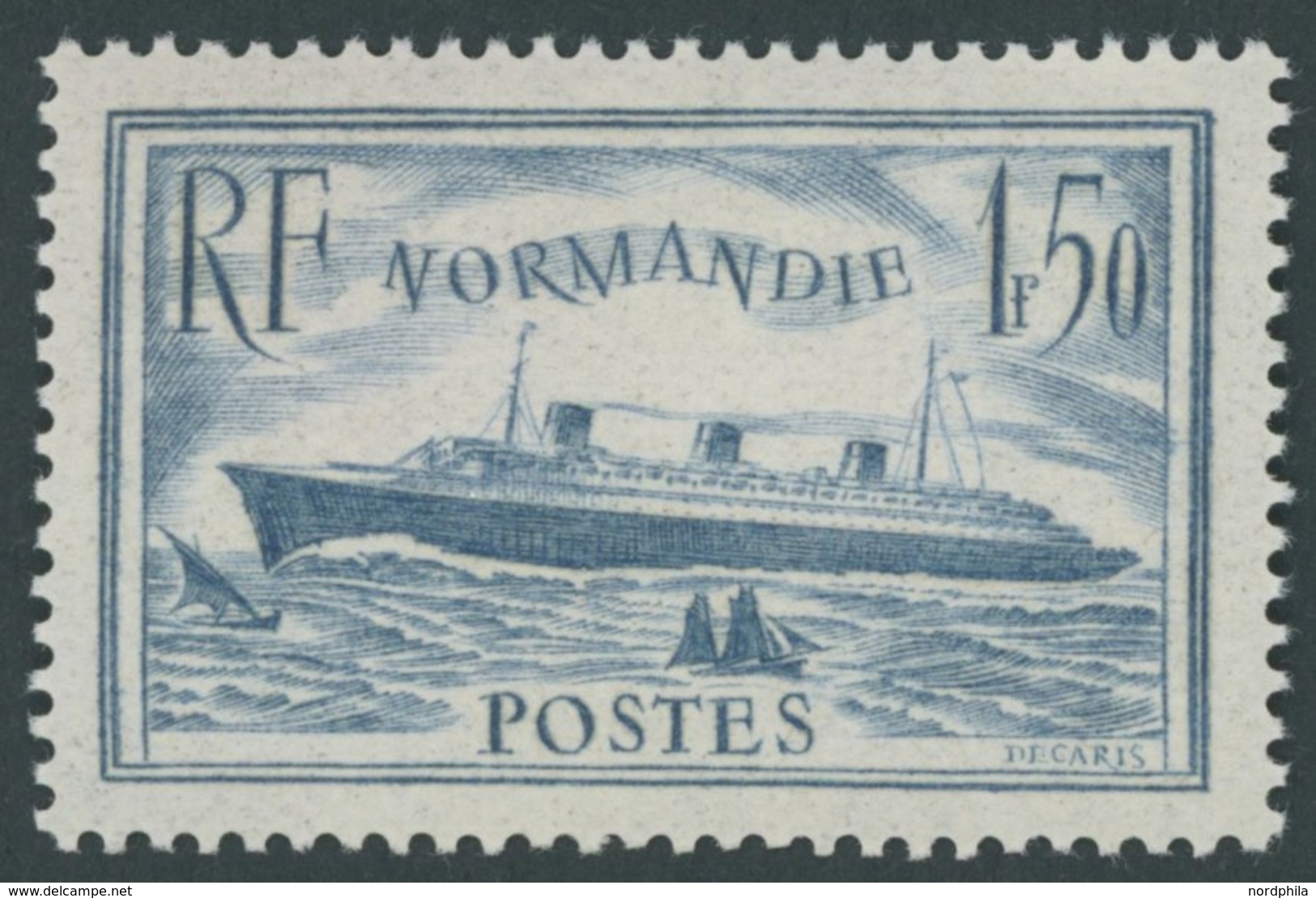 FRANKREICH 316 **, 1936, 1.50 Fr. Blaues Band, Pracht, Mi. 120.- - Sonstige & Ohne Zuordnung