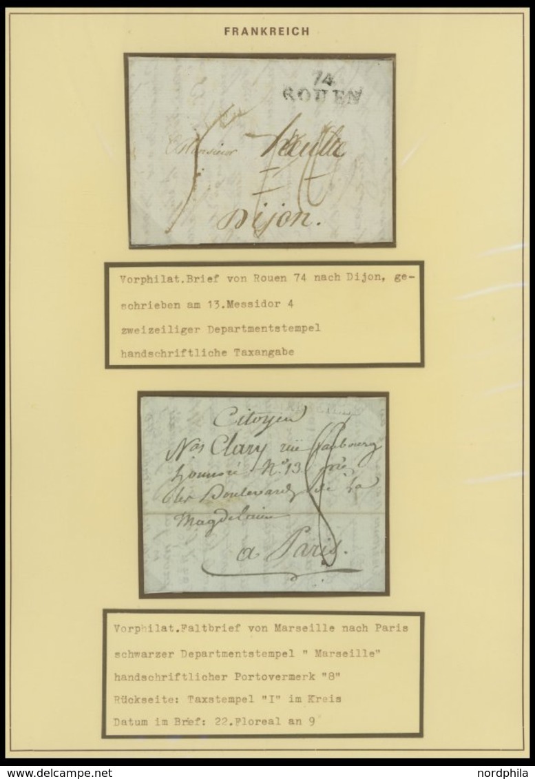 SAMMLUNGEN 1792-1860, interessante Sammlung von 23 verschiedenen Belegen, sauber beschriftet im Album