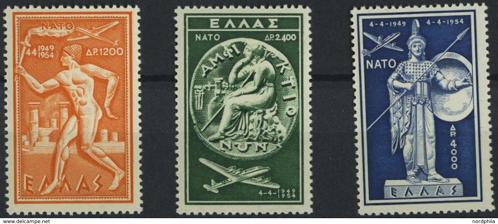 GRIECHENLAND 615-17 **, 1954, NATO, Prachtsatz, Mi. 120.- - Sonstige & Ohne Zuordnung