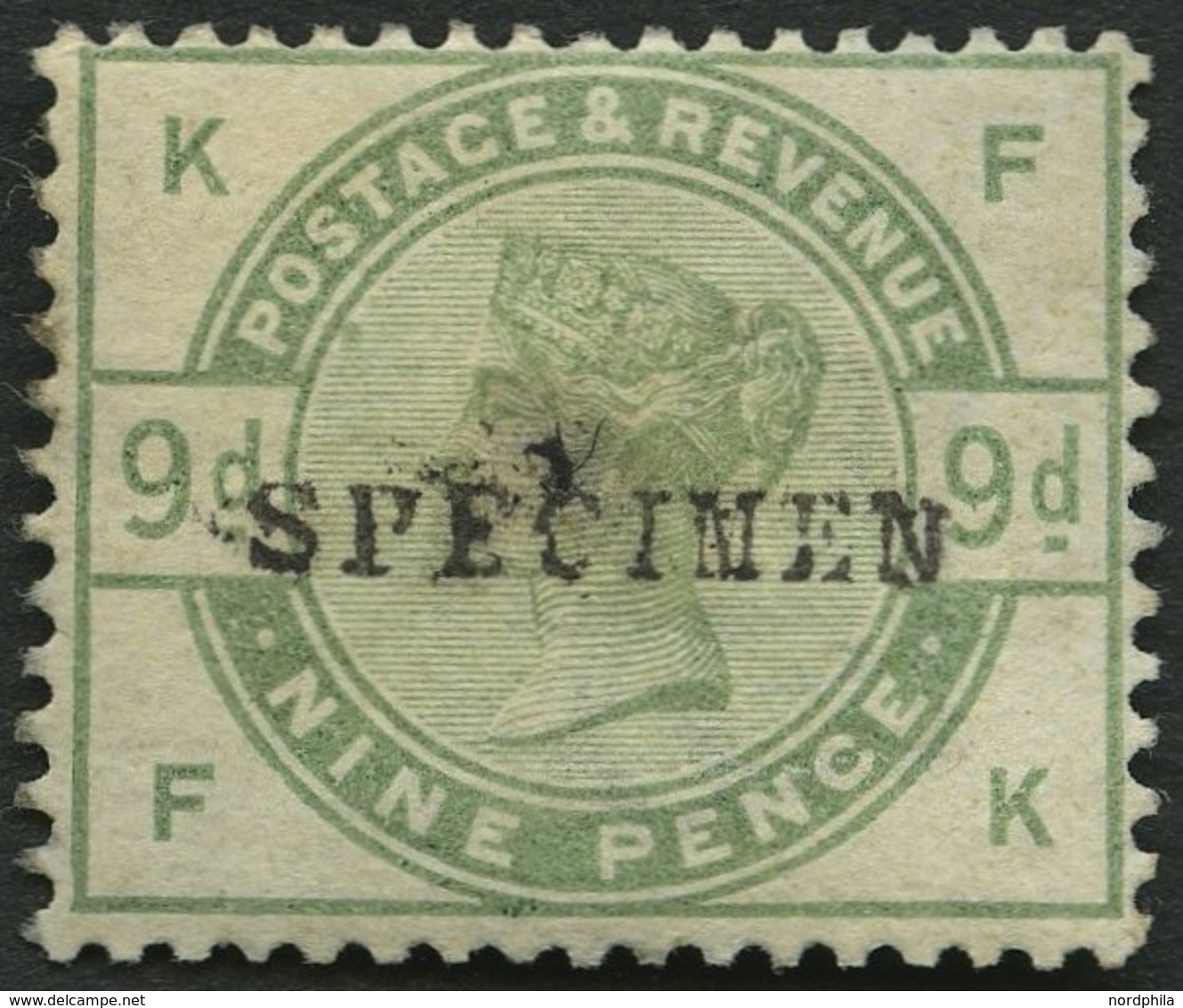 GROSSBRITANNIEN 80SP (*), 1883, 9 P. Dunkelgraugrün, Aufdruck SPECIMEN, Ohne Gummi, Feinst - Other & Unclassified