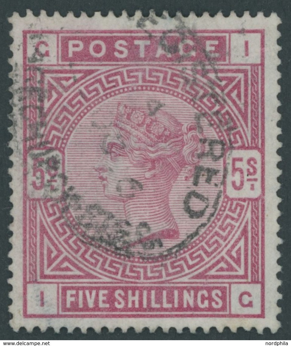 GROSSBRITANNIEN 83ax O, 1883, 5 Sh. Rosalila, Stempel Registered Gracechurch, Feinst, Mi. 120.- - Sonstige & Ohne Zuordnung