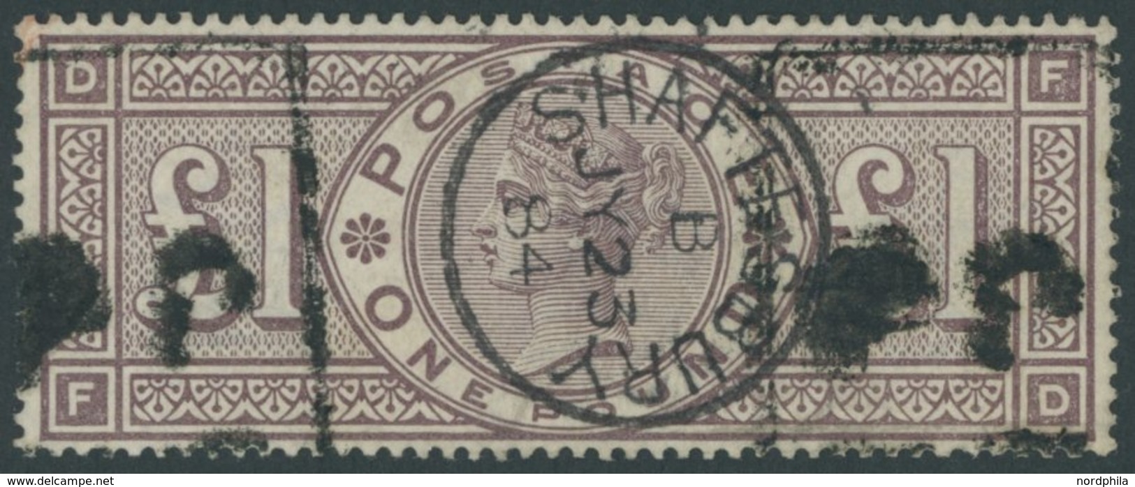 GROSSBRITANNIEN 85 O, 1881, 1 £ Bräunlichlila, Wz. 11, K1 SHAFTESBURY, Pracht, Mi. 1600.- - Autres & Non Classés