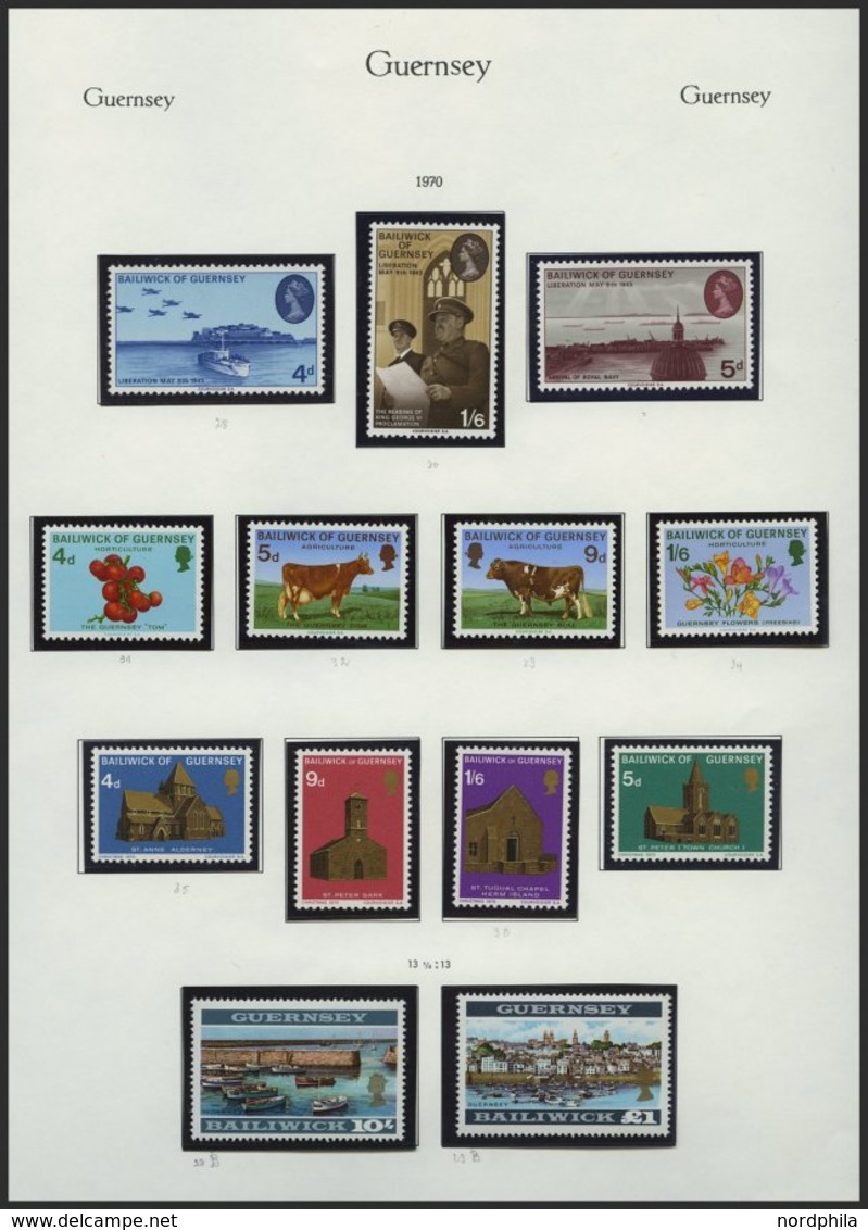 GUERNSEY **, Komplette Postfrische Sammlung Guernsey Von 1969-83 Auf KA-BE-Seiten, Prachterhaltung, Mi. 270.- - Guernesey