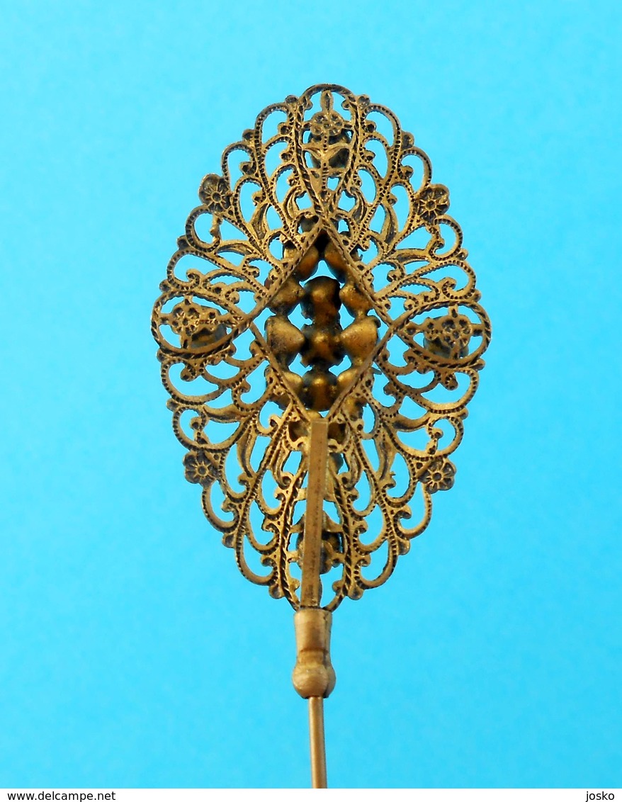 BEAUTIFULL ANTIQUE BRASS HAIR PIN ... In Top Condition * Ancien épingle à Cheveux Haarnadel Forcina Horquilla - Accessoires