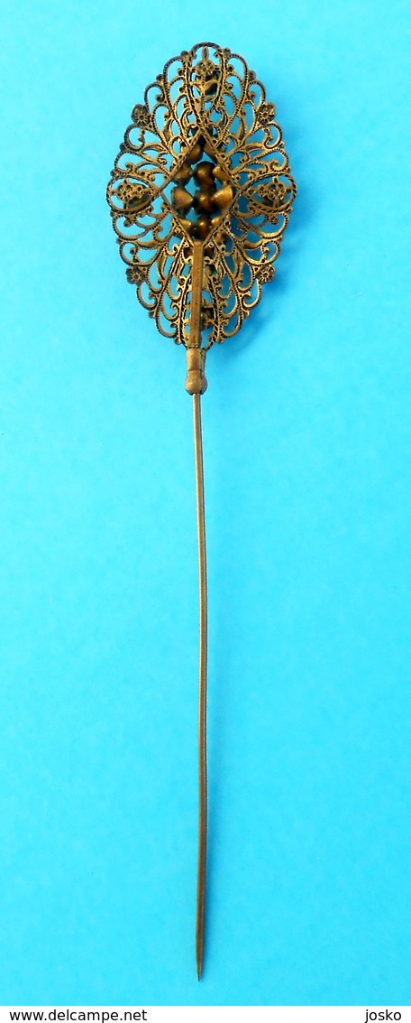 BEAUTIFULL ANTIQUE BRASS HAIR PIN ... In Top Condition * Ancien épingle à Cheveux Haarnadel Forcina Horquilla - Accessoires
