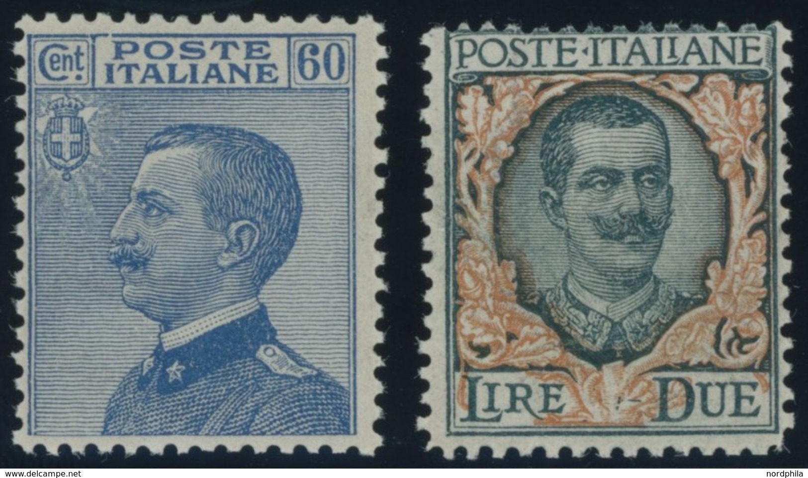 ITALIEN 186/7 **, 1923, König Viktor Emanuel III, Postfrisch, Pracht, Mi. 75.- - Usati