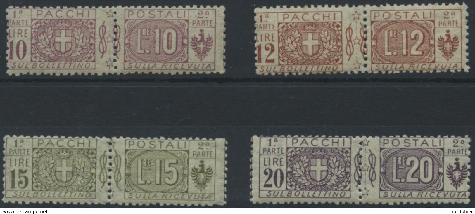 PAKETMARKEN Pa 16-19 *, 1921/22, Wappen Und Wertziffer, Falzrest, Prachtsatz - Paketmarken