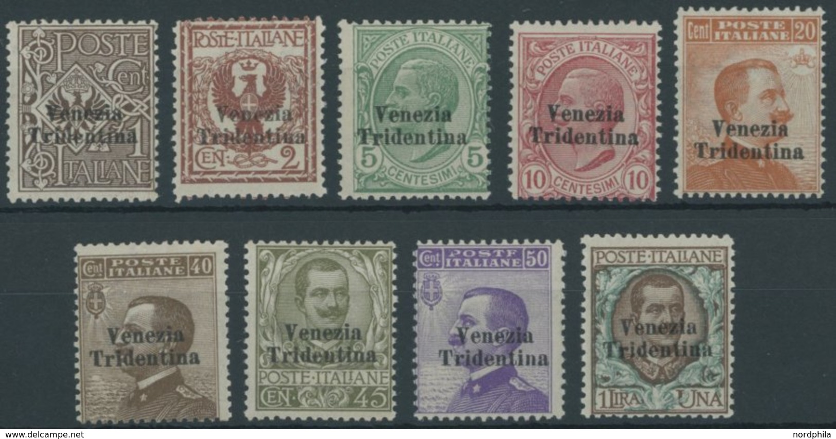 1918, Venezia/Tridentina, Postfrischer Prachtsatz -> Automatically Generated Translation: 1918, "Venezia / Tridentina",  - Trentino