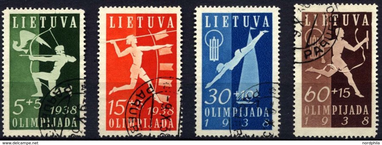 LITAUEN 417-20 O, 1938, Nationale Sportspiele, üblich Gezähnter Prachtsatz, Mi. 60.- - Litauen