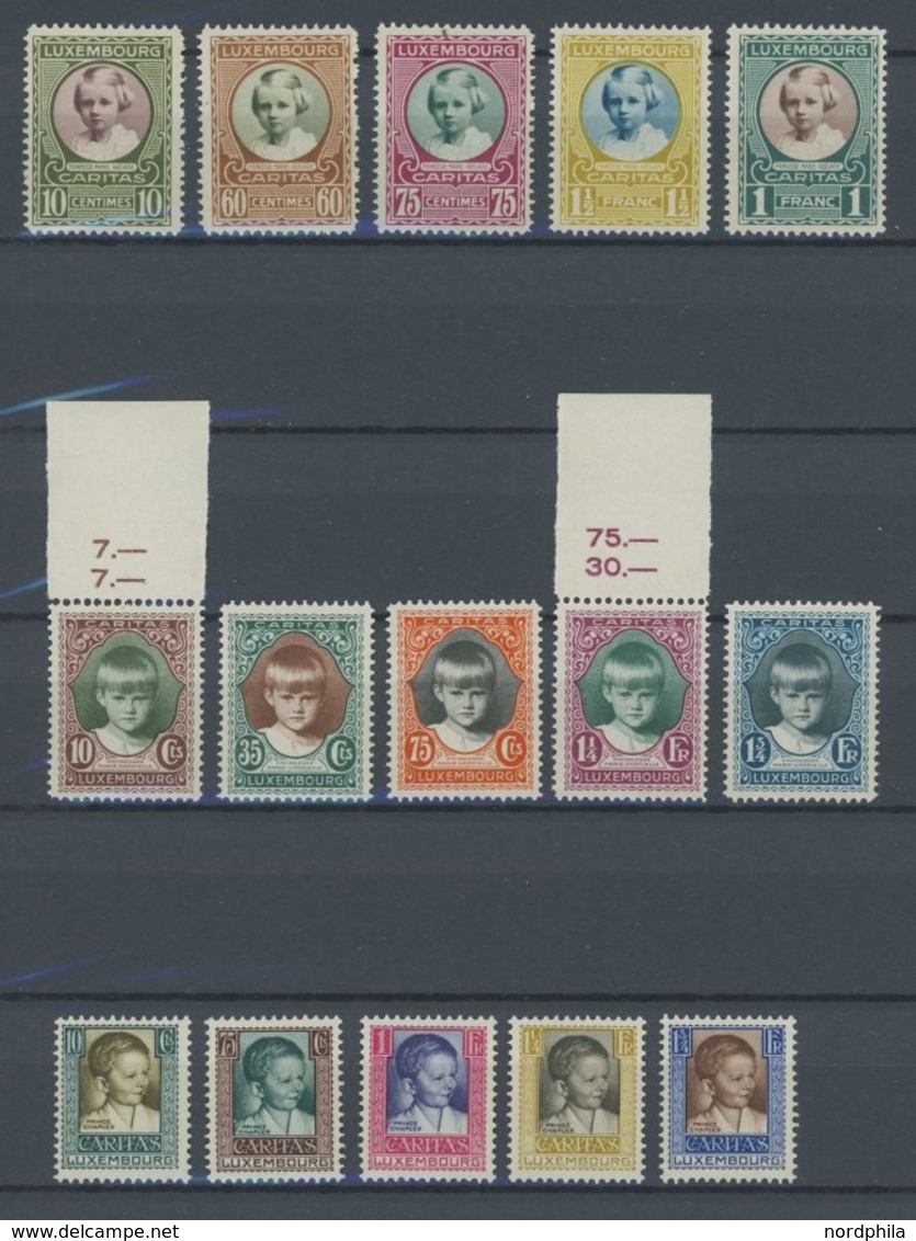 LUXEMBURG 208-17,227-31 **, 1928-30, Kinderhilfe, 3 Postfrische Prachtsätze, Mi. 85.- - Sonstige & Ohne Zuordnung