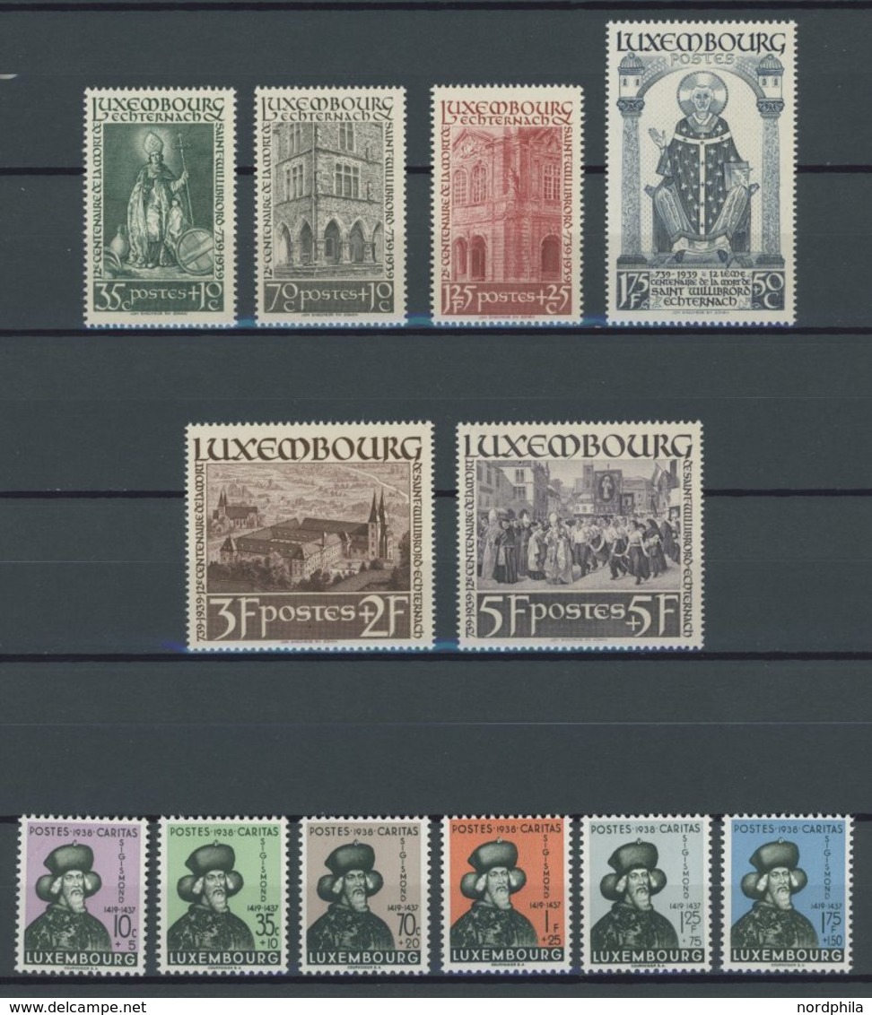 LUXEMBURG 309-20 **, 1938, Heiliger Willibrord Und Kinderhilfe, Postfrisch, 2 Prachtsätze, Mi. 90.- - Autres & Non Classés