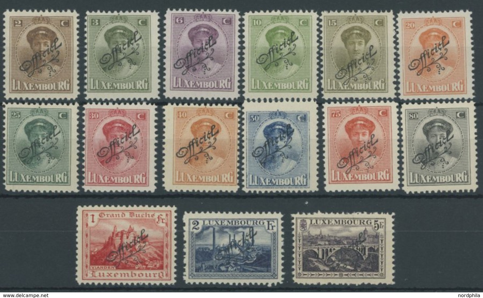 DIENSTMARKEN D 109-23 **, 1922, Officiel, Postfrischer Prachtsatz, Mi. 65.- - Servizio