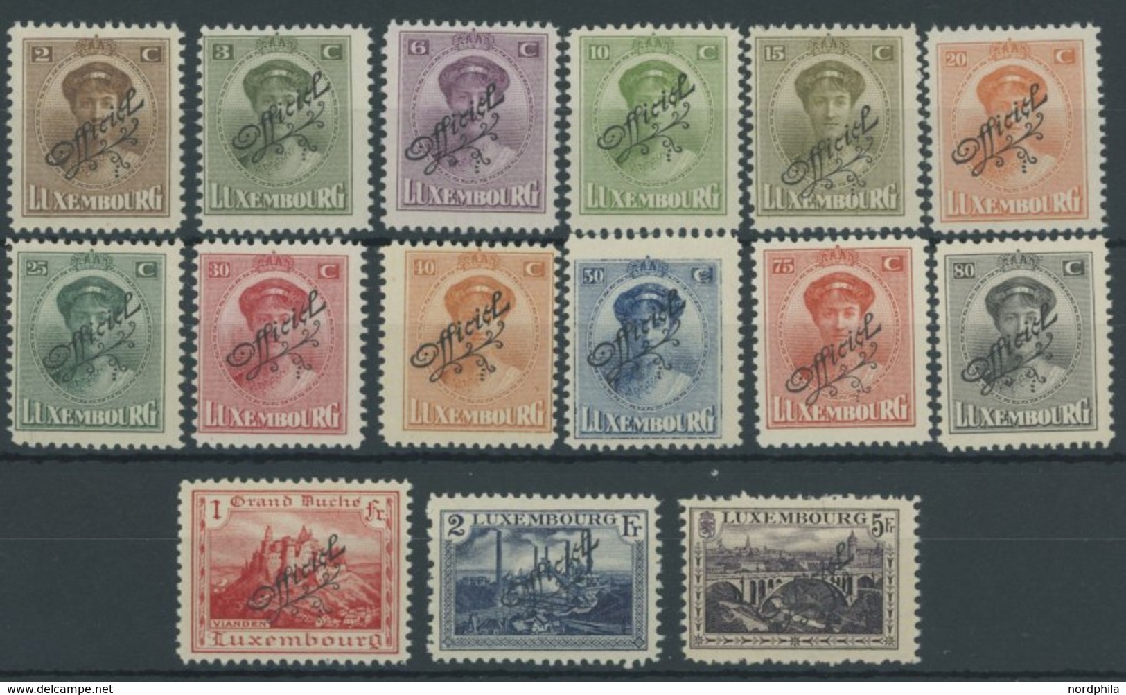 DIENSTMARKEN D 109-23 **, 1922, Officiel, Postfrischer Prachtsatz, Mi. 65.- - Dienstmarken