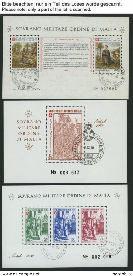 MALTA Bl. O, 1979-85, 7 Verschiedene Blocks Malta Exil-Regierung Mit Sonderstempeln, Pracht - Gebraucht