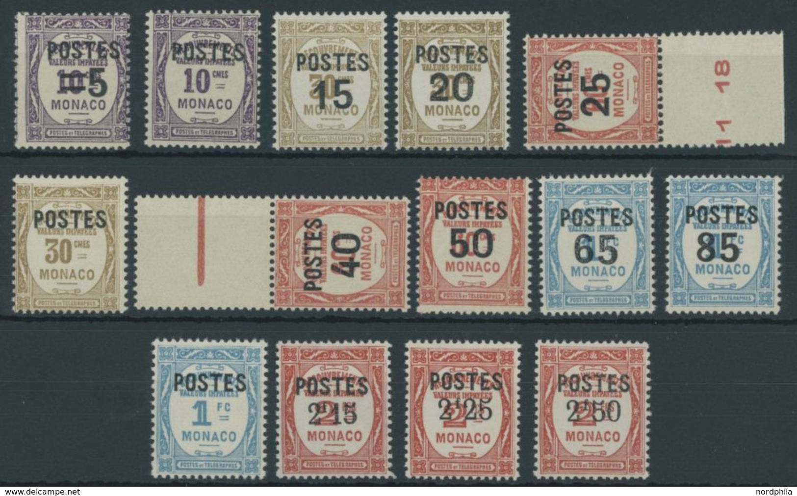 MONACO 149-62 **, 1937, Postauftragsmarken, Prachtsatz, Mi. 150.- - Altri & Non Classificati