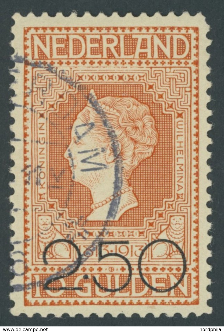 NIEDERLANDE 100 O, 1920, 2.50 G. Auf 10 G. Rotorange, Pracht, Mi. (100.-) - Pays-Bas