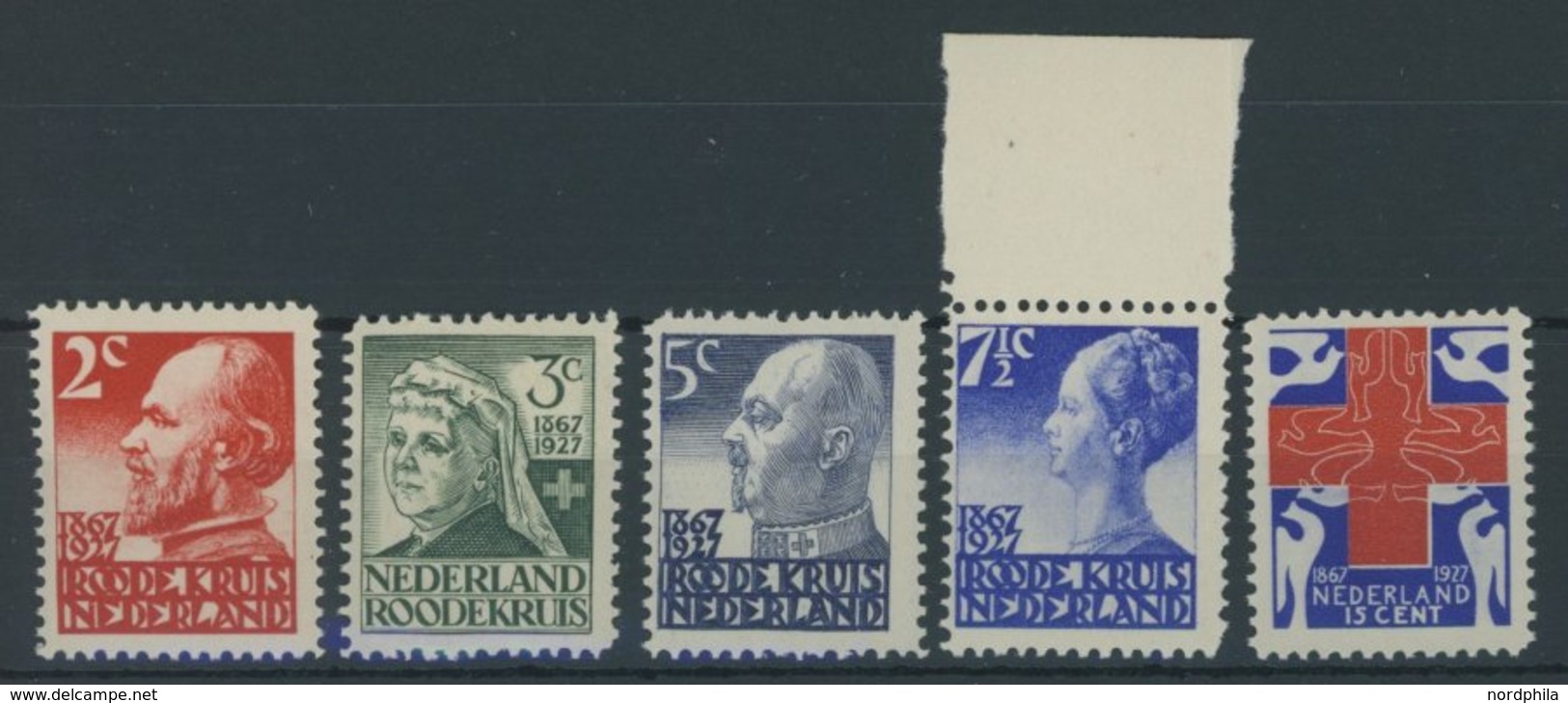 NIEDERLANDE 196-200 **, 1927, Rotes Kreuz, Postfrischer Prachtsatz, Mi. 70.- - Pays-Bas