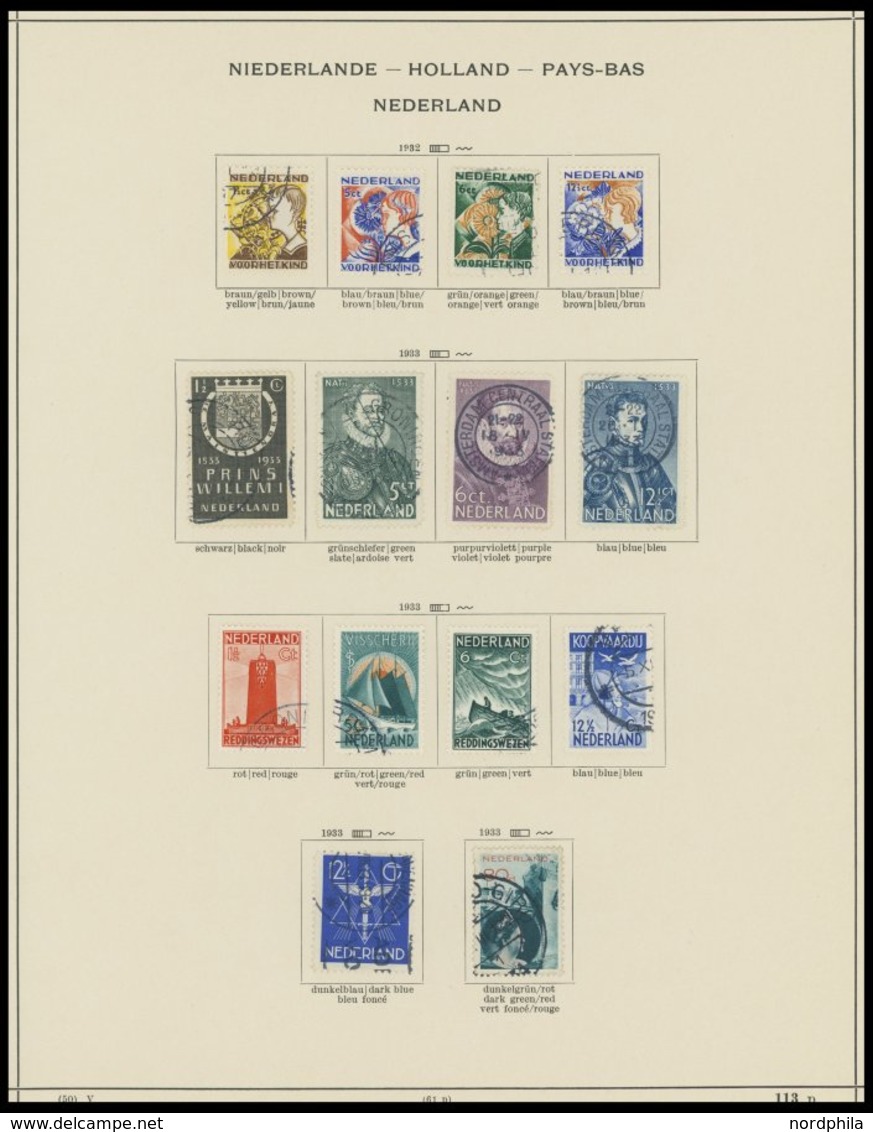 SAMMLUNGEN, LOTS o,* , fast nur gestempelte Sammlung Niederlande von 1852-1944 auf Schaubekseiten (Text bis 1957), mit g