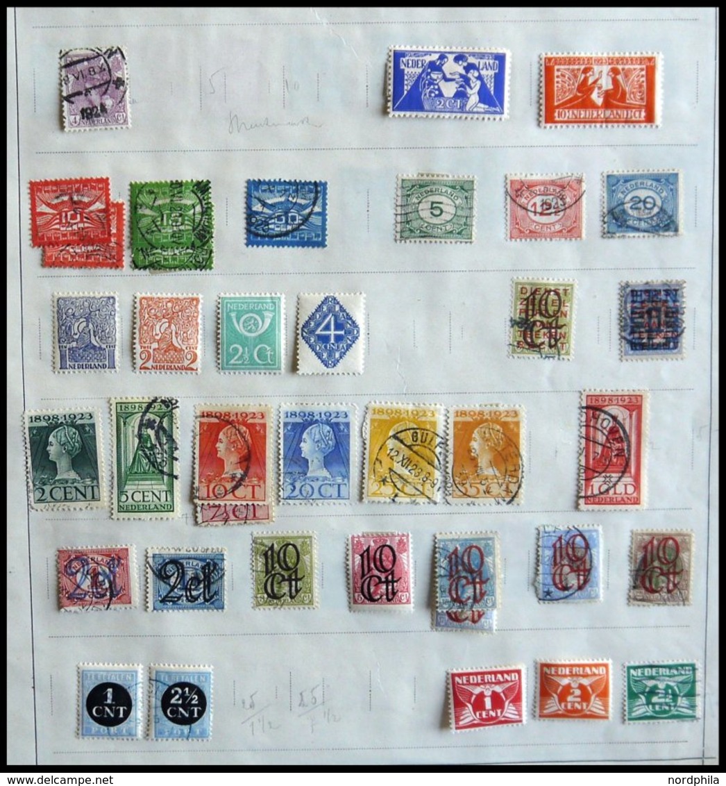 SAMMLUNGEN, LOTS O,* , Alter Sammlungsteil Niederlande Bis 1925 Mit Einigen Guten Werten, Erhaltung Etwas Unterschiedlic - Collections