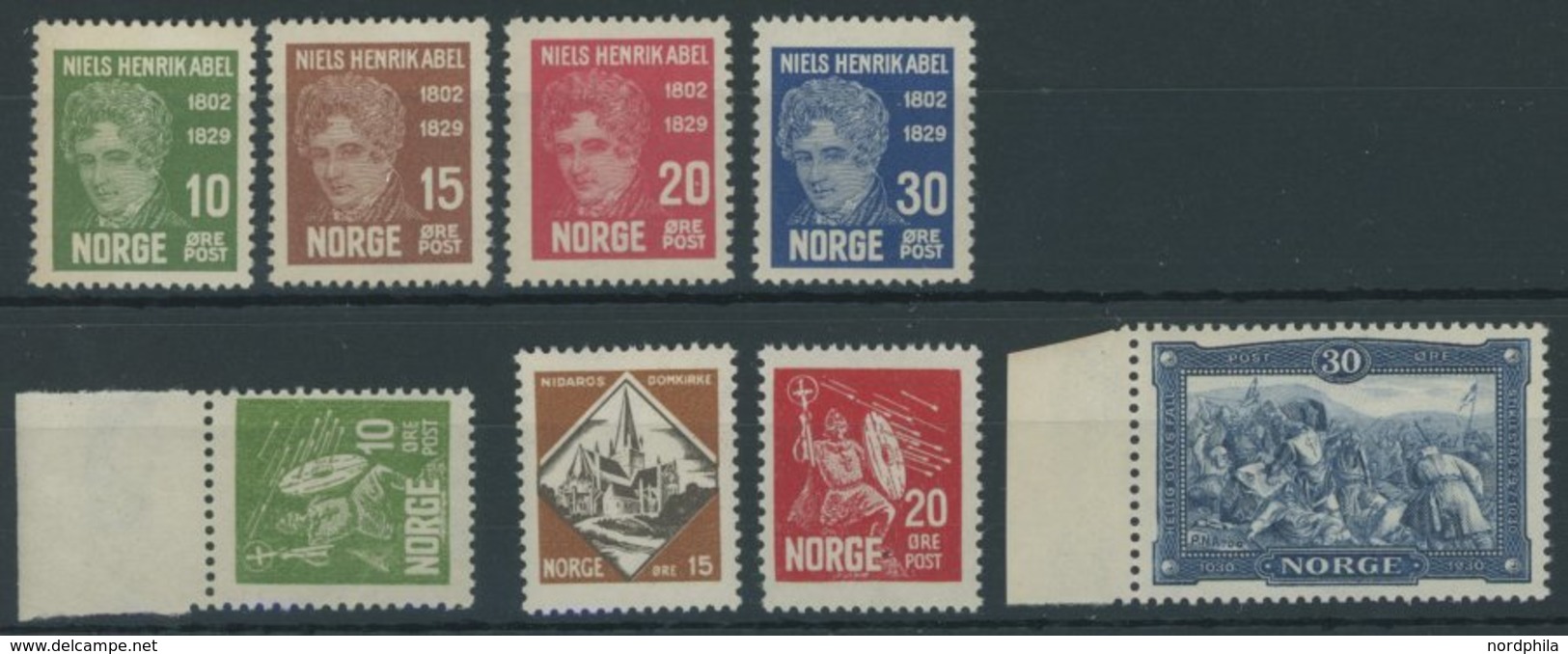 NORWEGEN 150-53,155-58 **, 1929/30, Abel Und König Olaf II, 2 Postfrische Prachtsätze, Mi. 100.- - Sonstige & Ohne Zuordnung