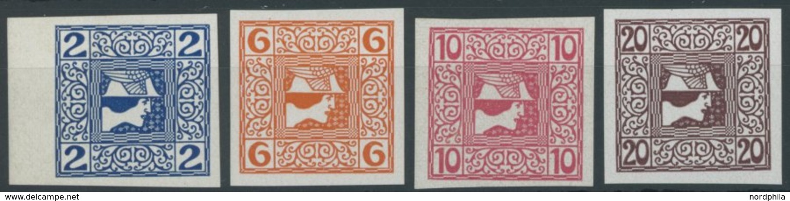 ÖSTERREICH 1867-1918 157-60x **, 1908, Zeitungsmarken, Gestrichenes Papier, Postfrischer Prachtsatz, Mi. 70.- - Usati