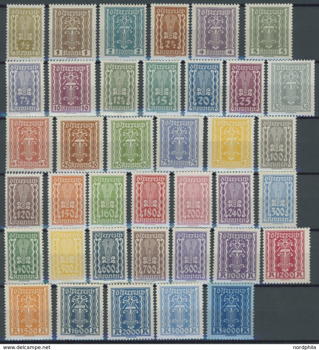 ÖSTERREICH 1918-1938 360-97 **, 1922, Freimarken, Postfrischer Prachtsatz (38 Werte), Mi. 240.- - Autres & Non Classés