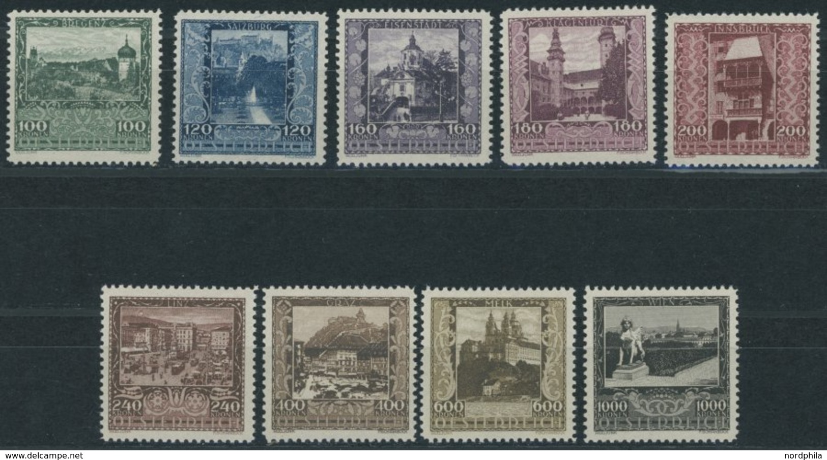 ÖSTERREICH 1918-1938 433-41 **, 1923, Landeshauptstädte, Postfrischer Prachtsatz, Mi. 135.- - Autres & Non Classés