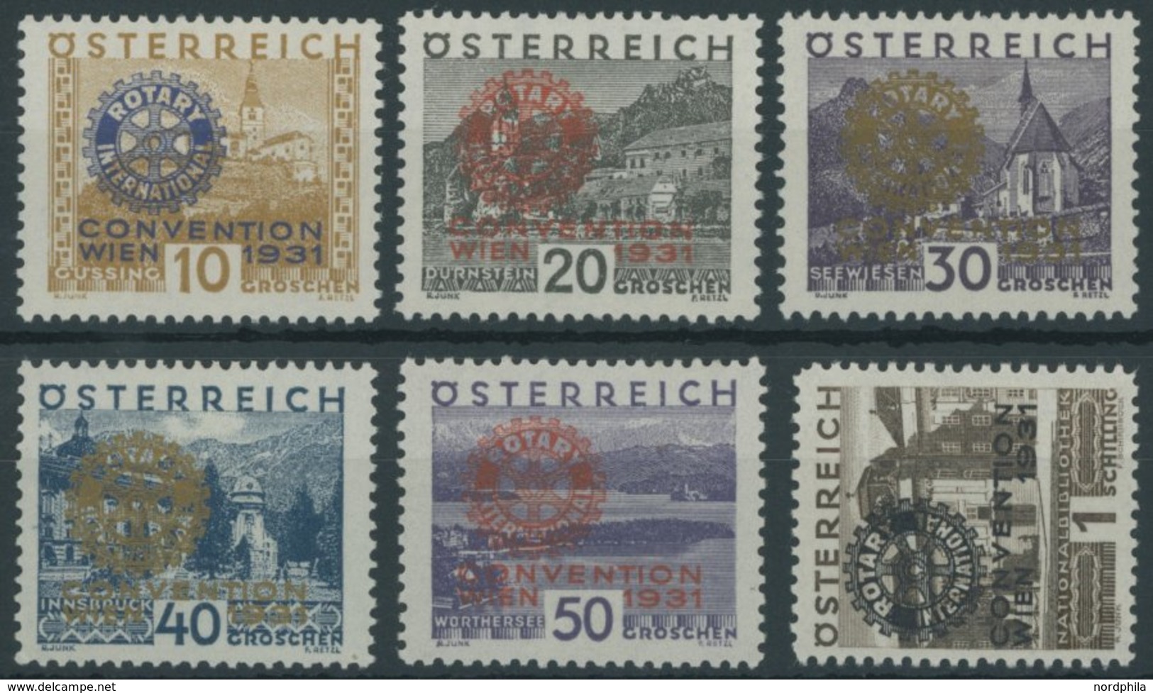 ÖSTERREICH 1918-1938 518-23 *, 1931, Rotary, Falzrest, Prachtsatz - Altri & Non Classificati