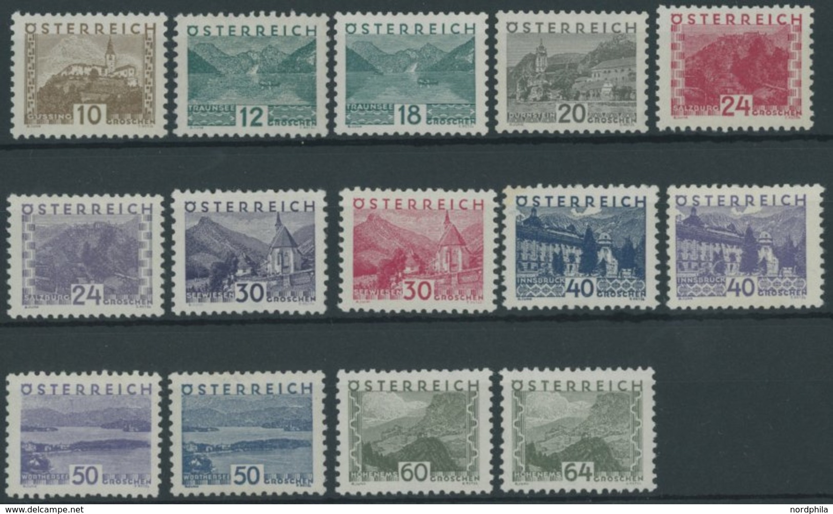 ÖSTERREICH 1918-1938 530-43 *,** , 1932, Landschaften, Prachtssatz - Autres & Non Classés