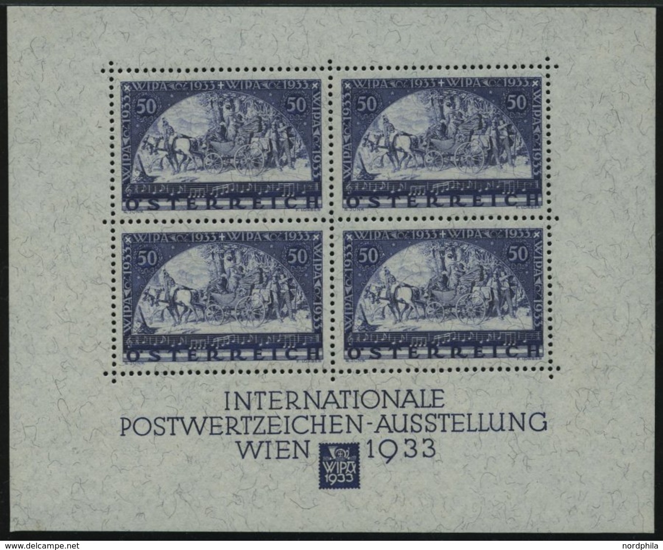 ÖSTERREICH Bl. 1 **, 1933, Block WIPA, üblich Leichte Klebespuren Im Oberrand, Postfrisch, Pracht, Mi. 3600.- - Autres & Non Classés