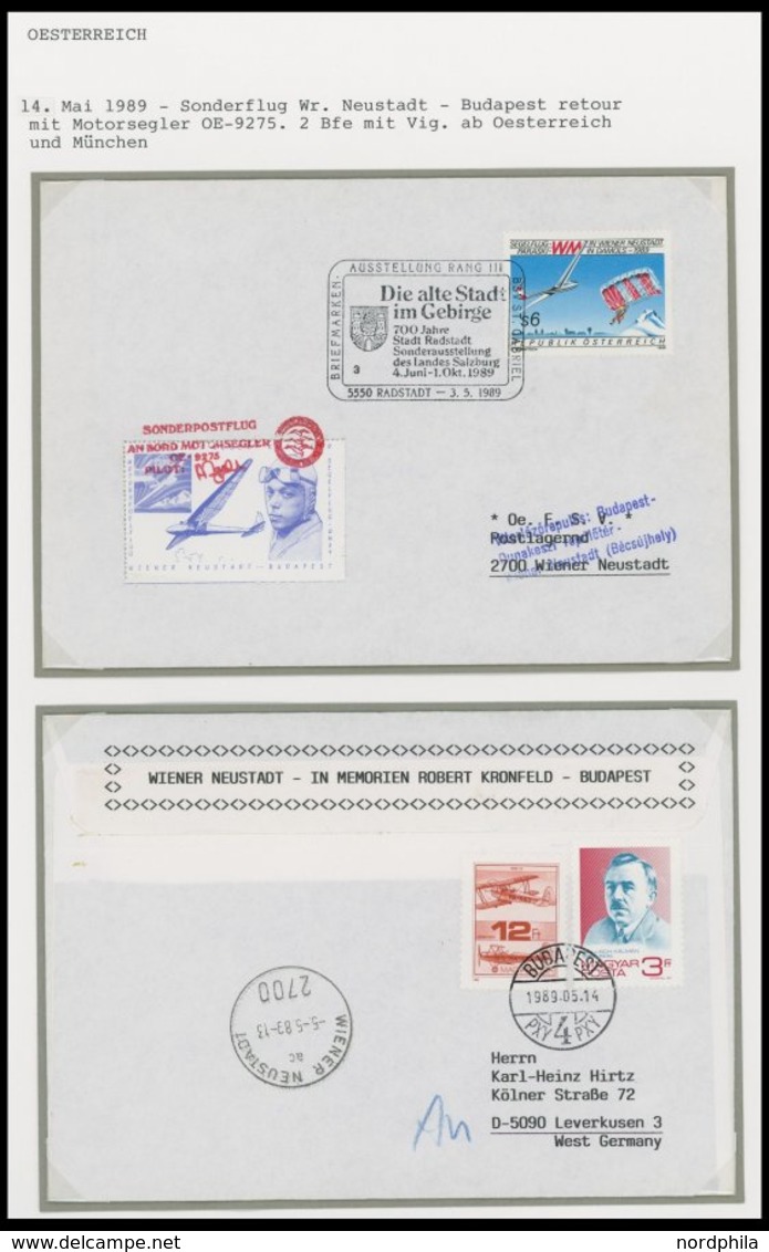 1950-98, Sammlung Mit 76 Belegen Segelflug Und Verwandte Sportarten, Mit Ausländischen Zuleitungen Aus 9 Ländern, Ganzsa - Sonstige & Ohne Zuordnung