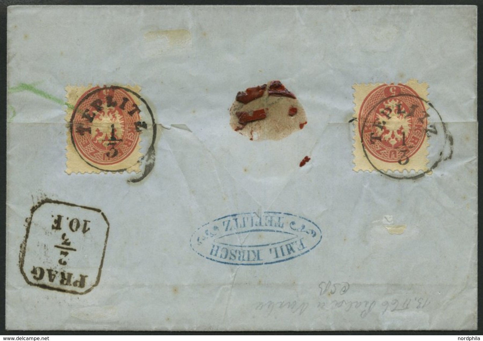 GANZSACHEN U 18GAA,32 BRIEF, 1865, 5 Kr. Rot Ganzsachenausschnitt (oval Geschnitten) Und Rückseitiges Reco-Porto 5 Kr. R - Sonstige & Ohne Zuordnung