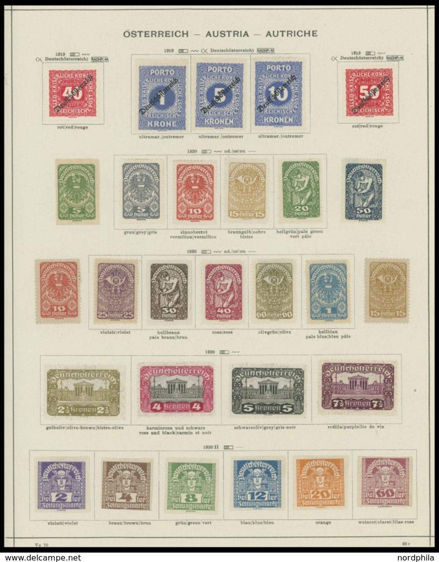 SAMMLUNGEN o,* , Sammlungsteil Österreich von 1883-1937 mit guten mittleren Ausgaben, meist Prachterhaltung