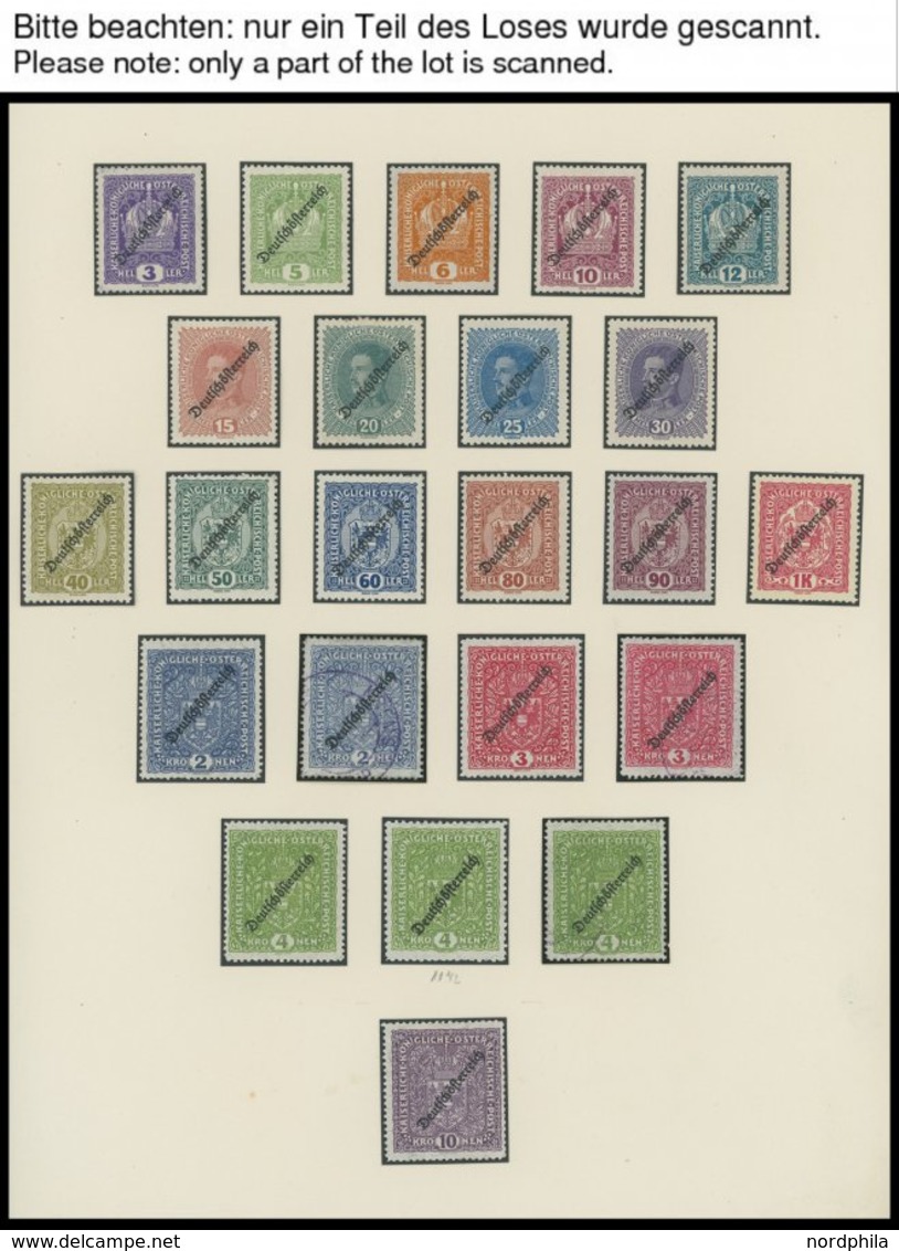 SAMMLUNGEN O,* , 1918-37, Sammlung Österreich Mit Vielen Mittleren Werten Und Sätzen, Meist Prachterhaltung - Collections