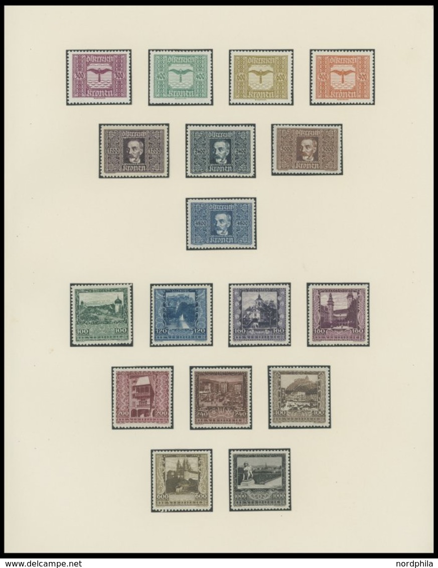 SAMMLUNGEN o,* , 1918-37, Sammlung Österreich mit vielen mittleren Werten und Sätzen, meist Prachterhaltung